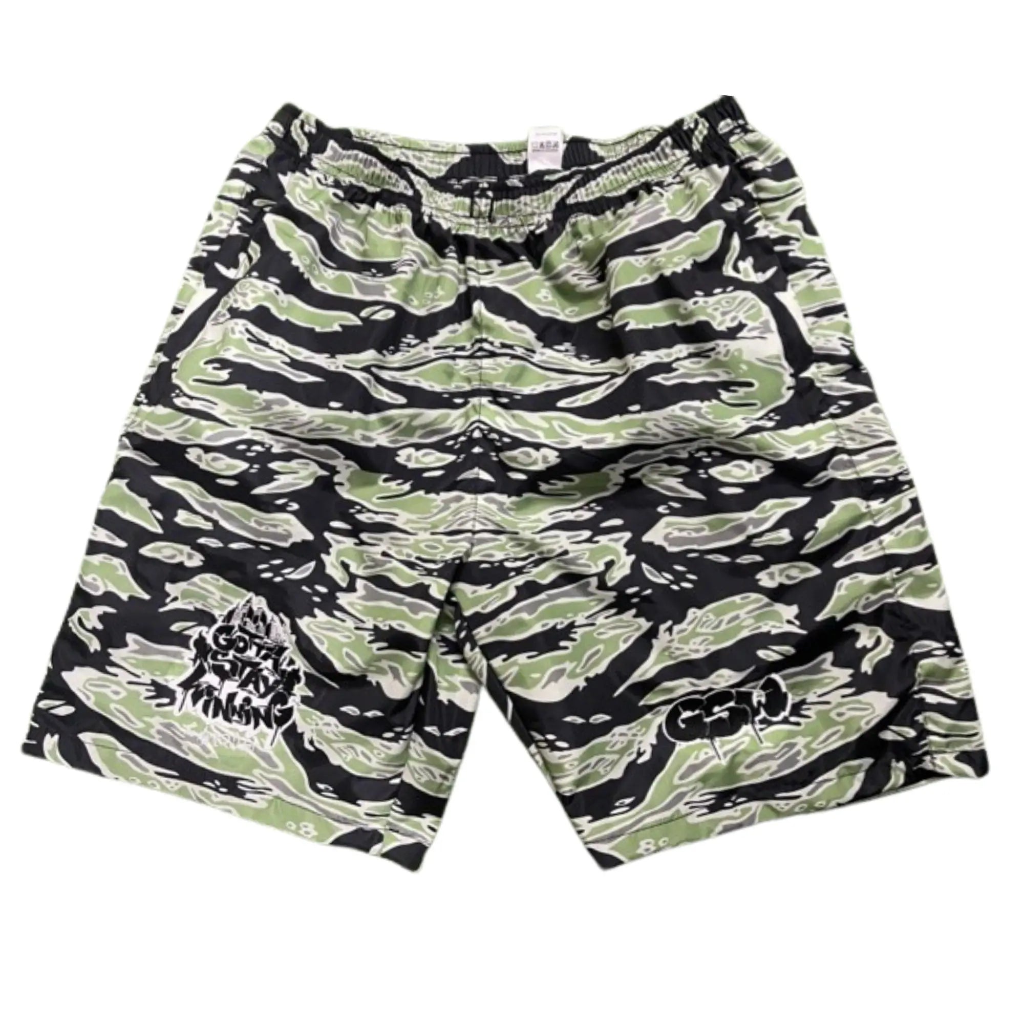 GSW Camouflage Button‑Up Shirt Shorts Set