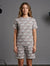 Cream Color light And GSM logo Print T shirt and Shorts Set