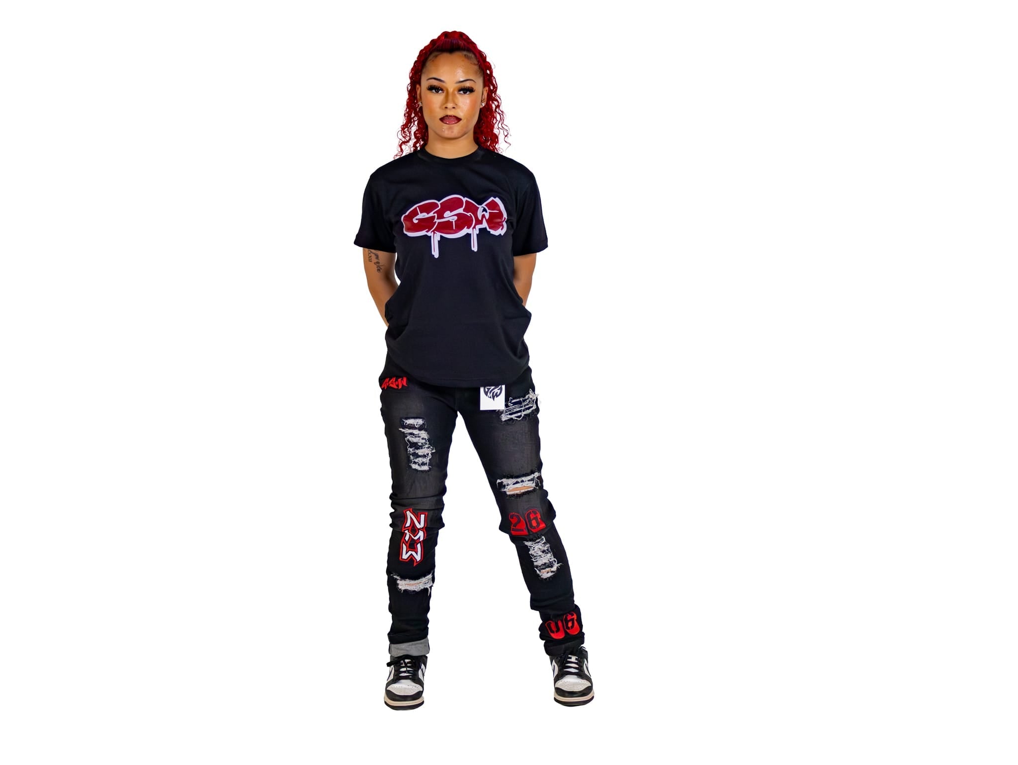 Embrodiery GSW Black Shade Denim Pant