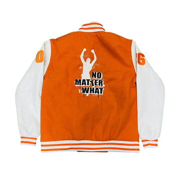 Orange Wool Body White Leather Sleeve Varsity jacket (GSWVJOBWHSLWBLS-S)-B