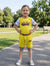  Yellow T- Shirt Round Neck Sublimation Printing Shirt and Shorts Set