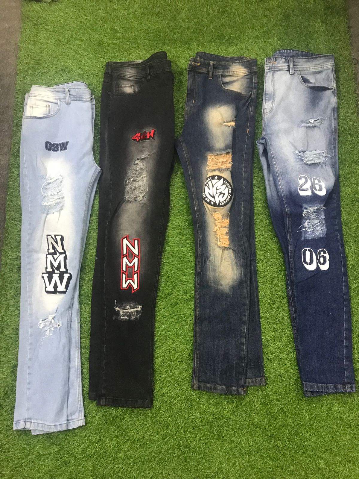 Denim Royal Blue Embrodiery GSW Pant