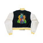 Crop Black Wool Body White Leather Sleeve Varsity Winter Jacket (-GSWVJWBBKSWB-S)-B