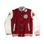 Varsity-Jacket Wool Body LeatherSleevesMaroon+white(-GSWVJMRBWHSLWBLS-S)-F