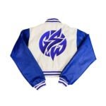 Varsity Jacket Wool Body Leather Sleeves Royal Color (GSWVJWBRLSWBLS-) B